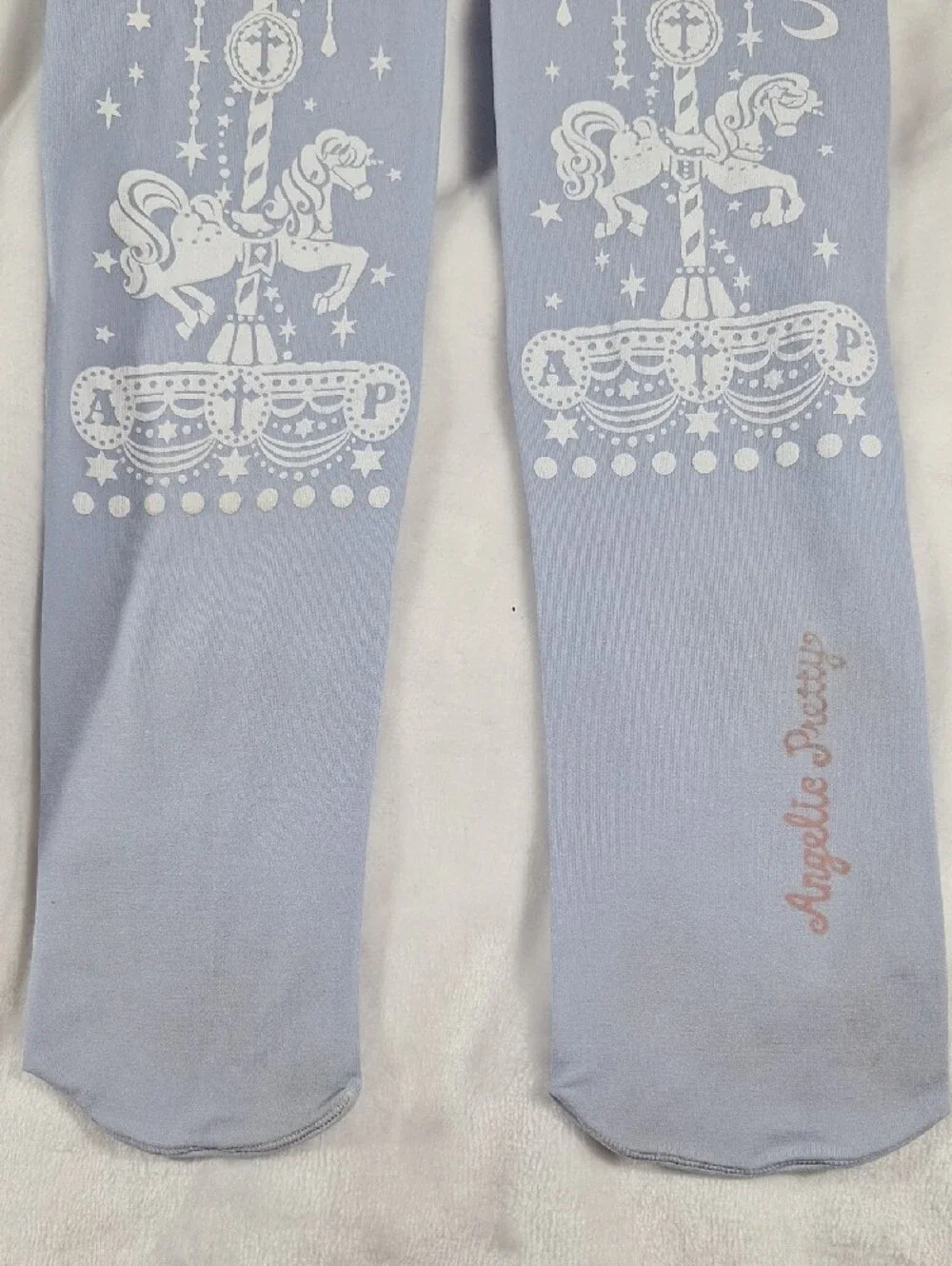 Angelic Pretty Lilac Carousel Horse Print Tights | Sweet Lolita Accessory 🎠🎀